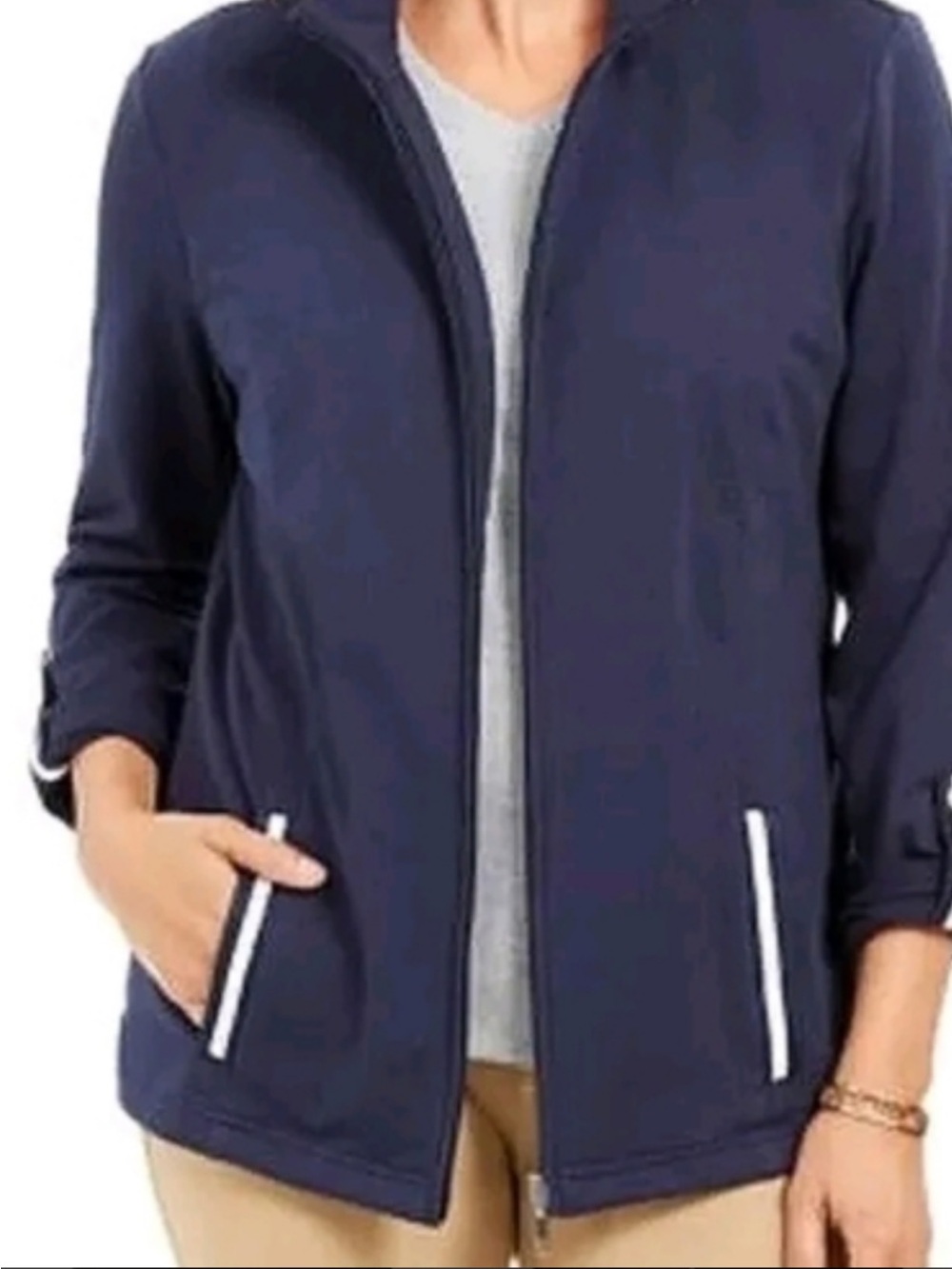 NWT Karen Scott sport French Terry jacket size L